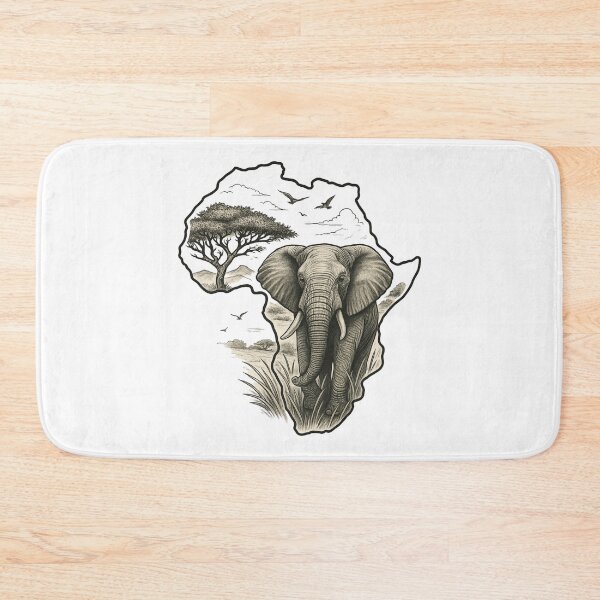 Item preview, "African Majesty – The Spirit of the Savannah | Elephant & Africa Outline T-Shirt" designed and sold by PrintedWithSoul.