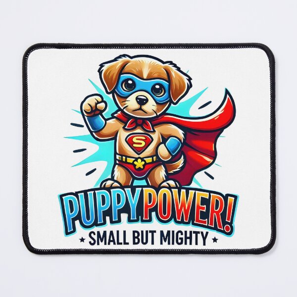 Item preview, Superhero Puppy Power Small But Mighty Cartoon Design. designed and sold by The-T-In-Retro.