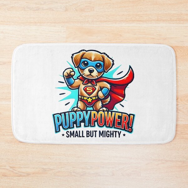 Item preview, Superhero Puppy Power Small But Mighty Cartoon Design. designed and sold by The-T-In-Retro.