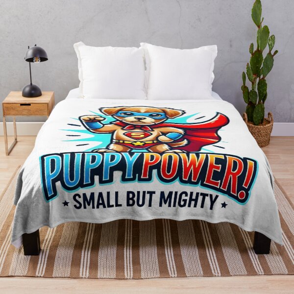 Item preview, Superhero Puppy Power Small But Mighty Cartoon Design. designed and sold by The-T-In-Retro.