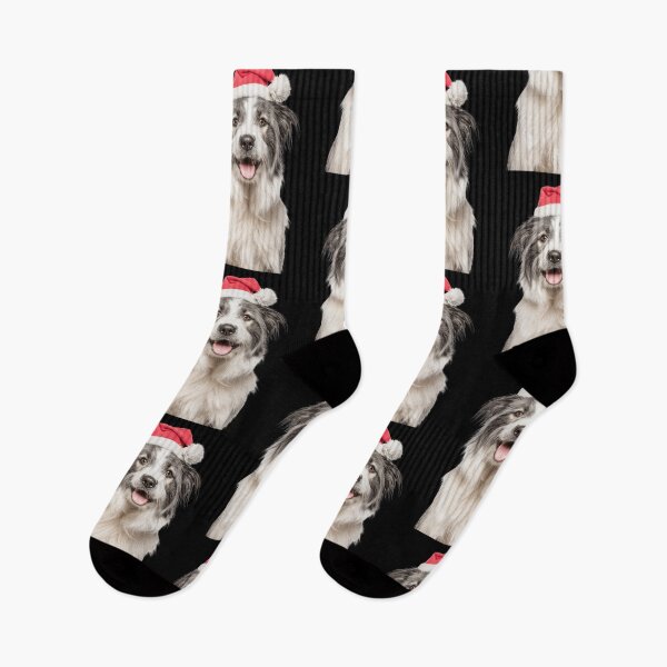 Item preview, Cute Pyrenean Shepherd Christmas Art — Pyrenean Shepherd Wearing Santa Hat designed and sold by LazyOwlStore.