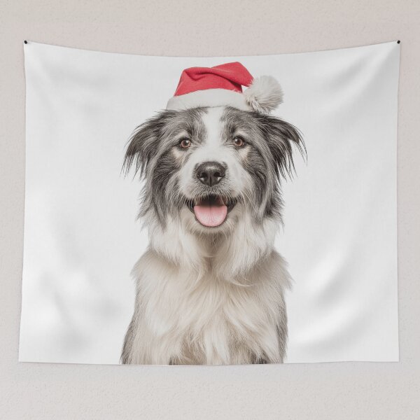 Item preview, Cute Pyrenean Shepherd Christmas Art — Pyrenean Shepherd Wearing Santa Hat designed and sold by LazyOwlStore.