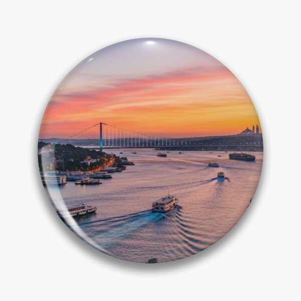 Item preview, Sunset Over Bosphorus – Istanbul Skyline & Ferries designed and sold by unique0703.