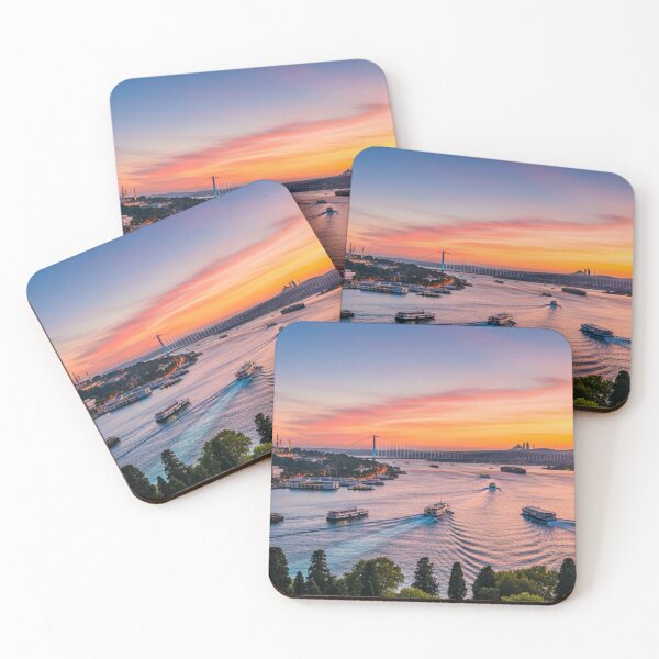 Item preview, Sunset Over Bosphorus – Istanbul Skyline & Ferries designed and sold by unique0703.