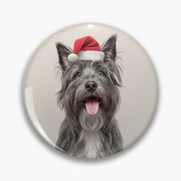 Item preview, Cute Skye Terrier Christmas Art — Skye Terrier Wearing Santa Hat designed and sold by LazyOwlStore.