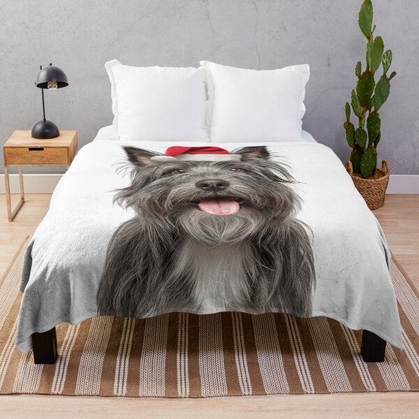 Item preview, Cute Skye Terrier Christmas Art — Skye Terrier Wearing Santa Hat designed and sold by LazyOwlStore.