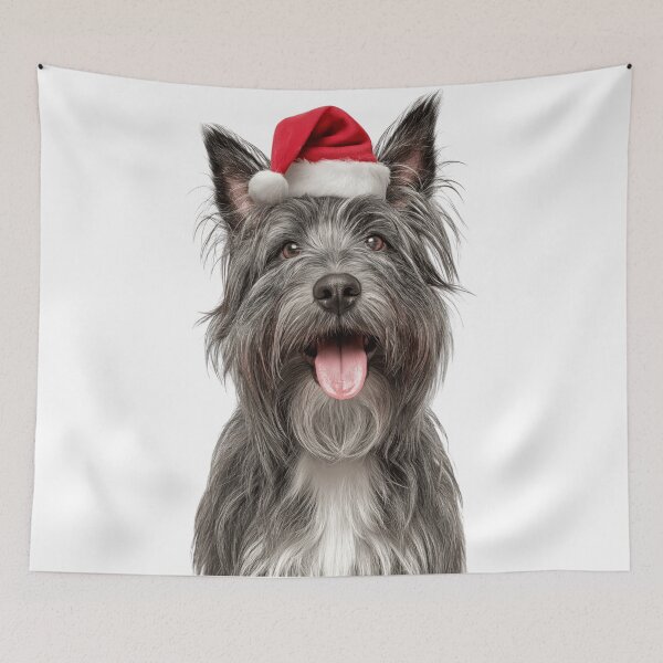 Item preview, Cute Skye Terrier Christmas Art — Skye Terrier Wearing Santa Hat designed and sold by LazyOwlStore.