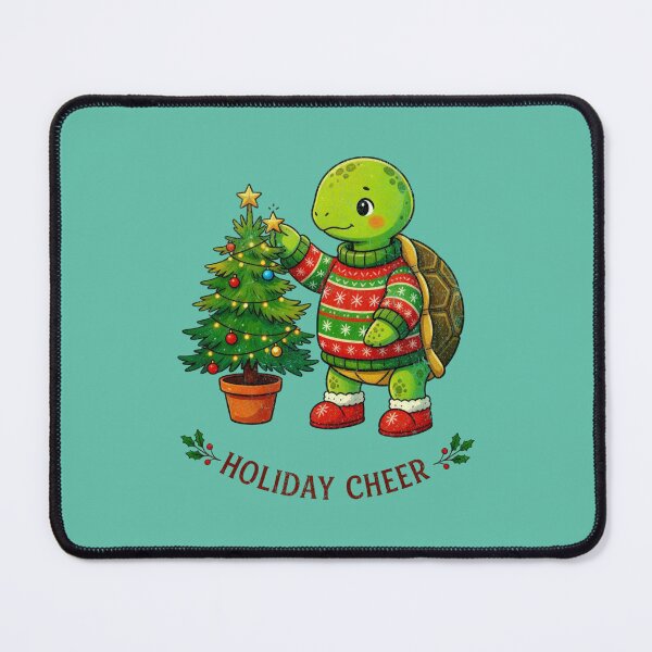 Item preview, Holiday Turtle Decorating Christmas Tree with Cheer designed and sold by AwesomeBeyondLimits.