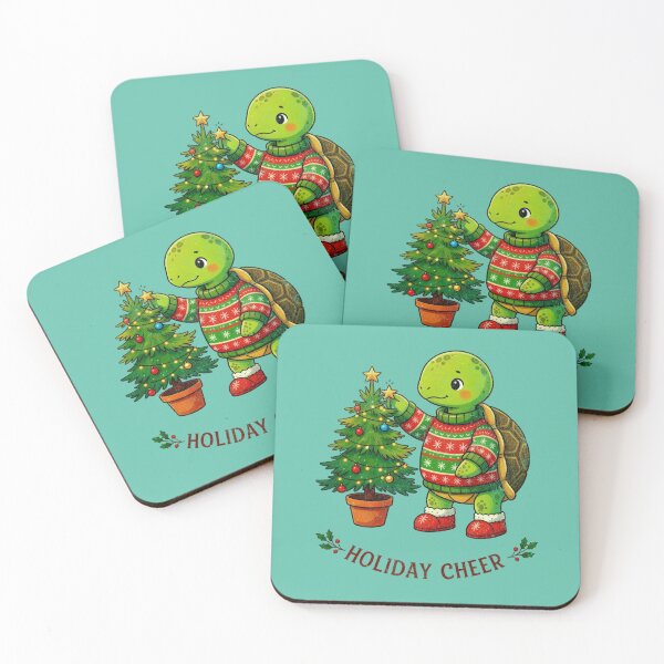 Item preview, Holiday Turtle Decorating Christmas Tree with Cheer designed and sold by AwesomeBeyondLimits.