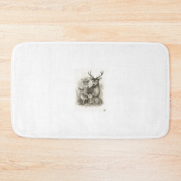 Item preview, A beautiful watercolour art piece of a family of deer designed and sold by Cushion-Crafts.