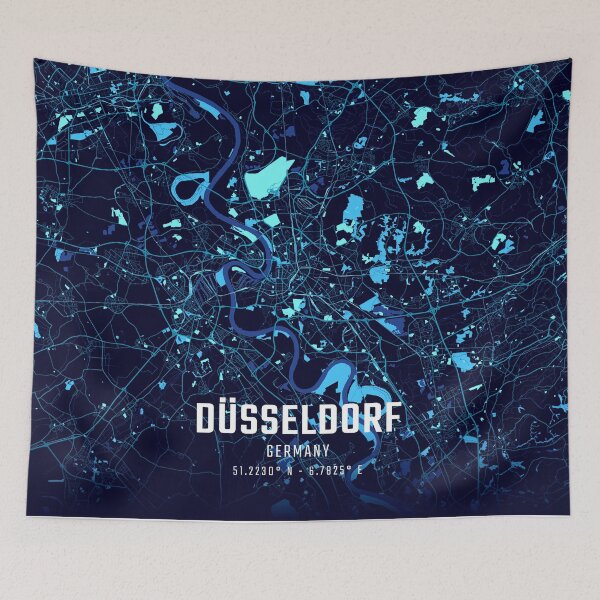 Item preview, Düsseldorf Midnight City Map designed and sold by HomeLivingCo.