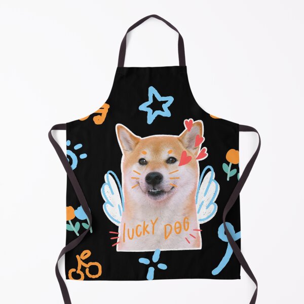 Item preview, Lucky Dog – Cute Shiba Inu Angel with Wings and Doodles | Funny Kawaii Pet Art by The BeeKind Space designed and sold by TheBeeKindSpace.