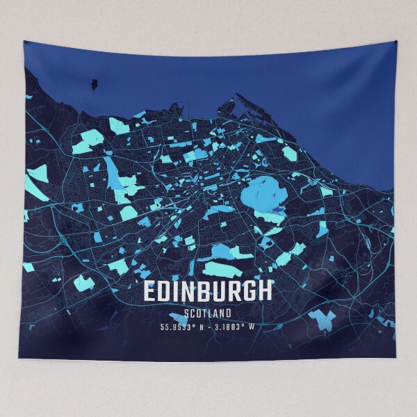 Item preview, Edinburgh Midnight City Map designed and sold by HomeLivingCo.
