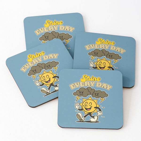 Item preview, Cheerful Retro Sun Walking Through Storm Clouds designed and sold by TheJollyDoodle.