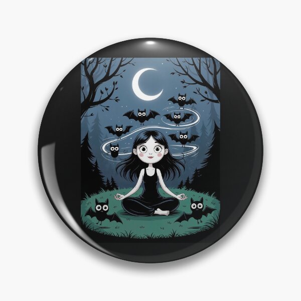 Item preview, Moonlit bat goth yogui designed and sold by MetalSatyrShop.