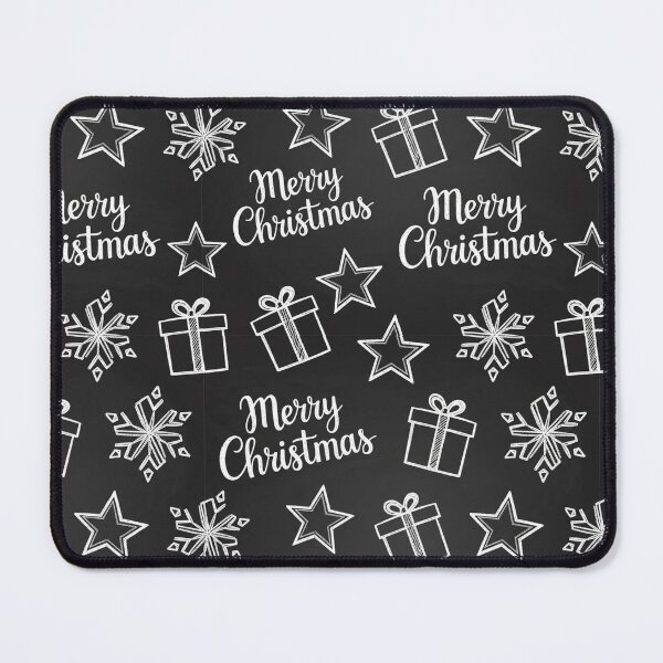 Item preview, Elegant Black Merry Christmas Pattern – Snowflakes, Gifts & Stars Seamless Design designed and sold by graphicnew.