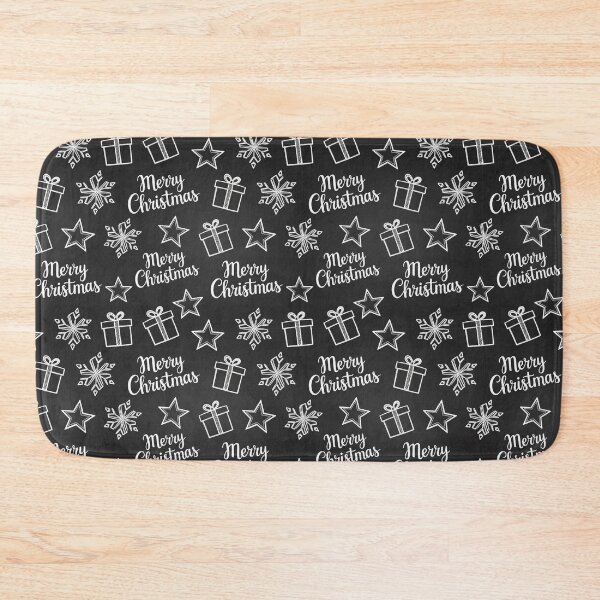 Item preview, Elegant Black Merry Christmas Pattern – Snowflakes, Gifts & Stars Seamless Design designed and sold by graphicnew.
