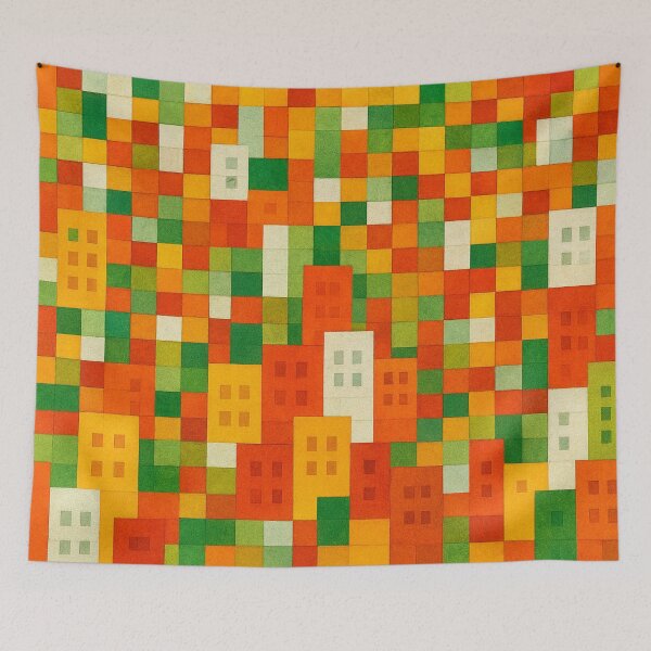 Item preview, Geometric sea of colors in the city designed and sold by Sigtrix.