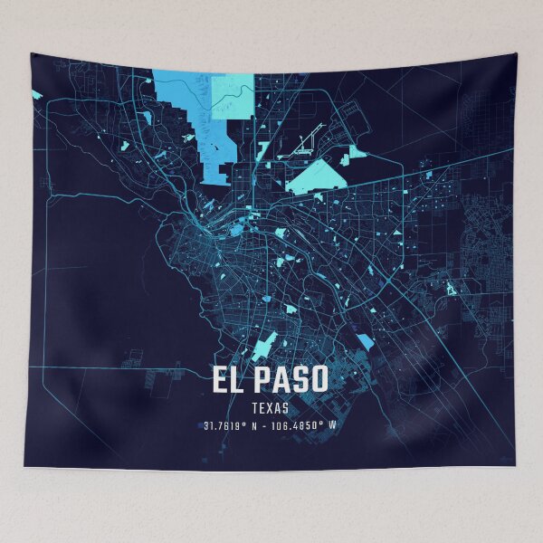 Item preview, El Paso Midnight City Map designed and sold by HomeLivingCo.