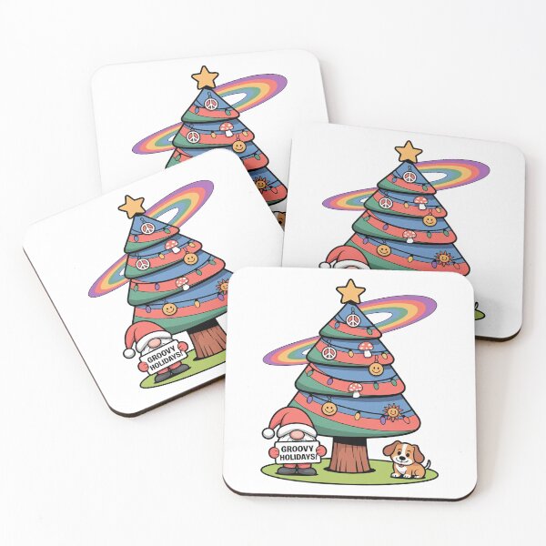 Item preview, Groovy Christmas Tree Retro Holiday Design designed and sold by MonkiFlipp.