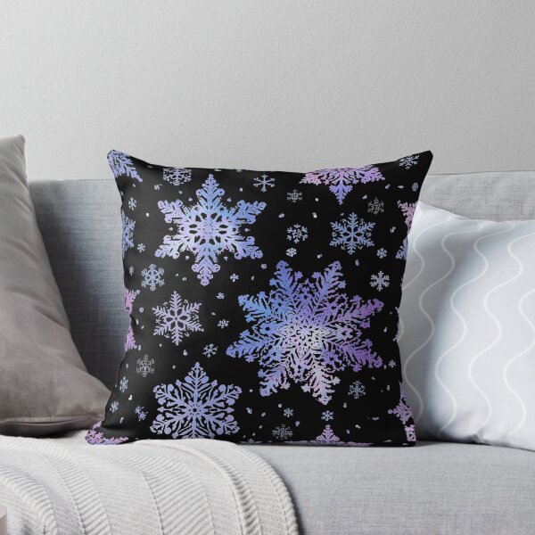 Item preview, Iridescent Snowflakes Pattern – Vertical Winter Design with Pastel Purple, Blue, and Pink Snowflakes on Black Background designed and sold by PixelVibe782.