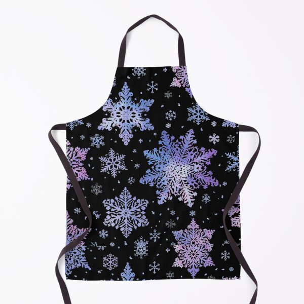 Item preview, Iridescent Snowflakes Pattern – Vertical Winter Design with Pastel Purple, Blue, and Pink Snowflakes on Black Background designed and sold by PixelVibe782.