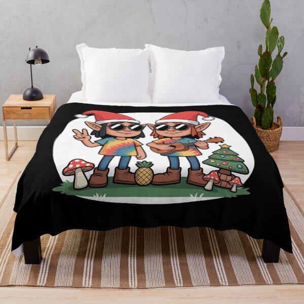 Item preview, Groovy Hippie Christmas Elves Design designed and sold by MonkiFlipp.