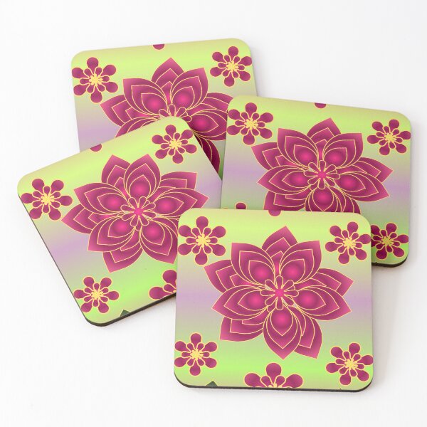 Item preview, Vibrant Neon Floral Mandala – Pink and Green Gradient Flower Art Design designed and sold by HopeAndHustle.
