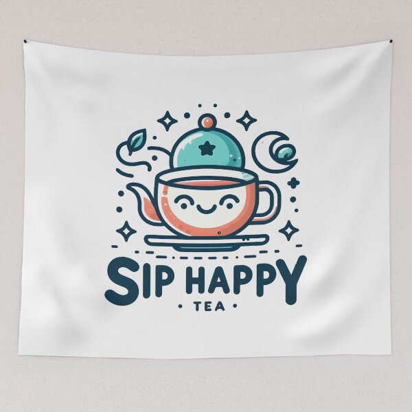 Item preview, Cute Happy Tea Cup with Whimsical Stars. designed and sold by The-T-In-Retro.