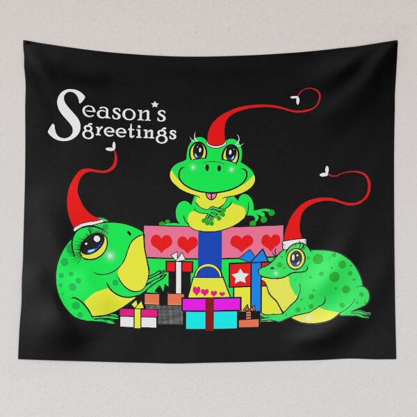 Item preview, Happy Frogs on Christmas Eve  designed and sold by Shirley cute art .