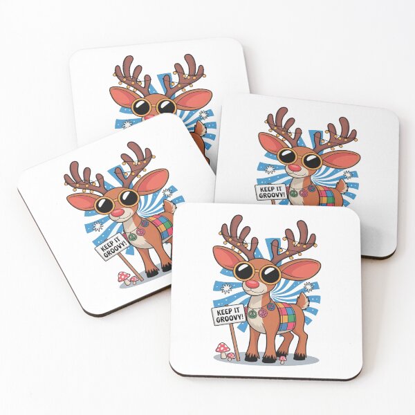 Item preview, Groovy Hippie Reindeer Christmas Design designed and sold by MonkiFlipp.