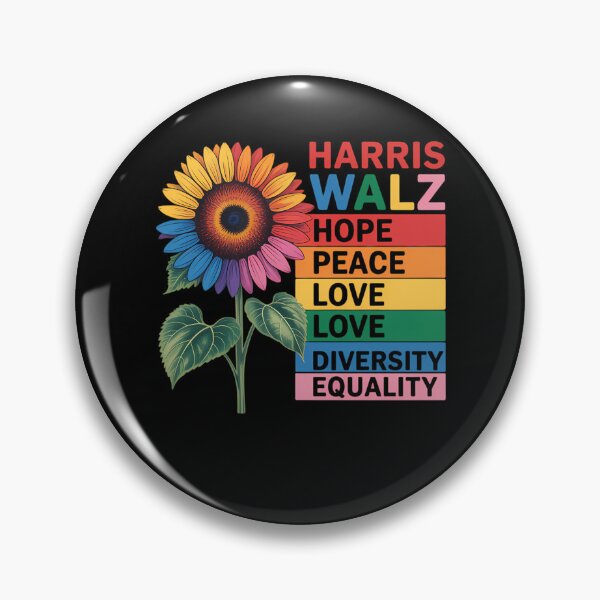 Item preview, Sunflower Harris Walz Hope Peace Love, Love Diversity Equality LGBT designed and sold by Formatage.
