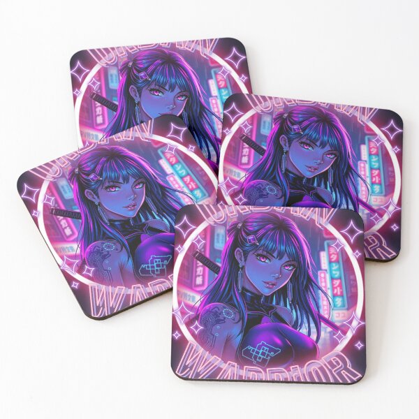 Item preview, Cyberpunk Anime Woman Cyber Neon Temptress: The Urban Warrior designed and sold by Creativity Meets Healing.