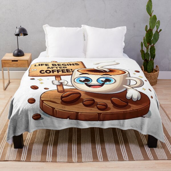 Item preview, Life Begins After Coffee Cute Cartoon Mug Design. designed and sold by The-T-In-Retro.