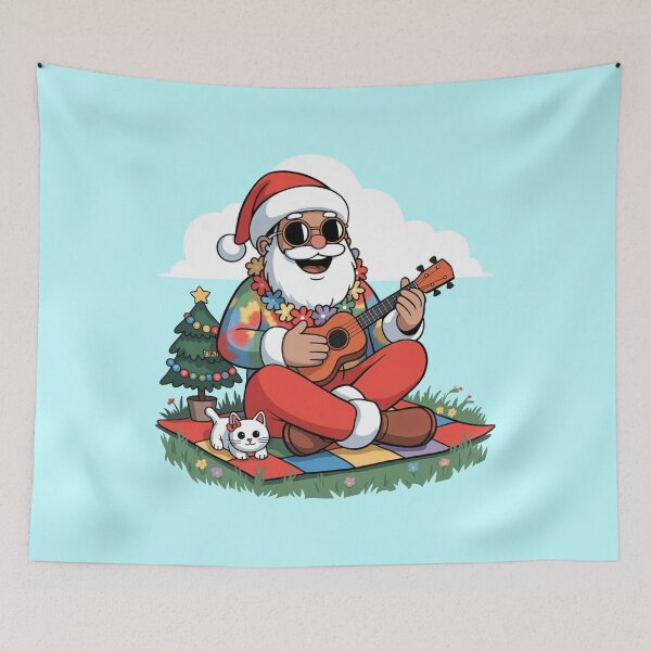Item preview, Groovy Hippie Santa Christmas Design designed and sold by MonkiFlipp.