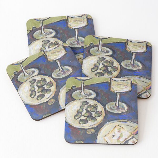 Item preview, Olives & Wine on Table” – Modern Still Life with Mediterranean Vibes designed and sold by valyaart.