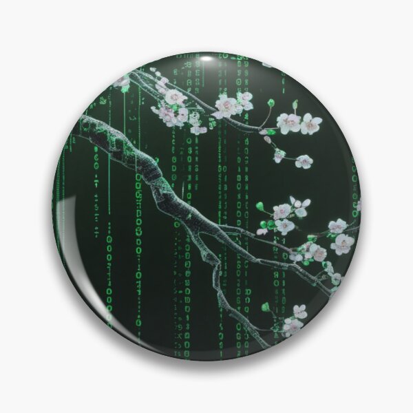 Item preview, Digital Cherry Blossoms - Matrix Code Botanical Art designed and sold by PrimeGens.