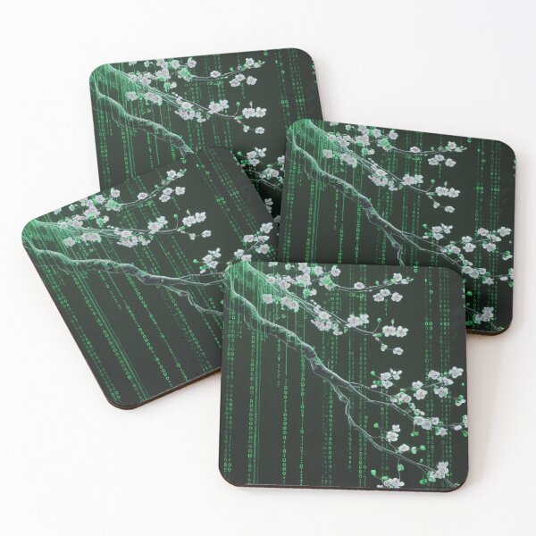 Item preview, Digital Cherry Blossoms - Matrix Code Botanical Art designed and sold by PrimeGens.
