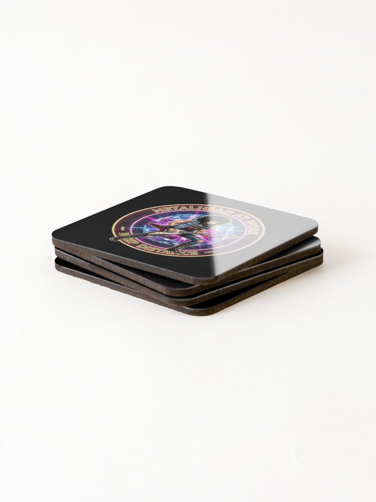 Thumbnail 4 of 5, Coasters (Set of 4), Metalhead At Work - Keep Distance designed and sold by GAZZADESIGN.
