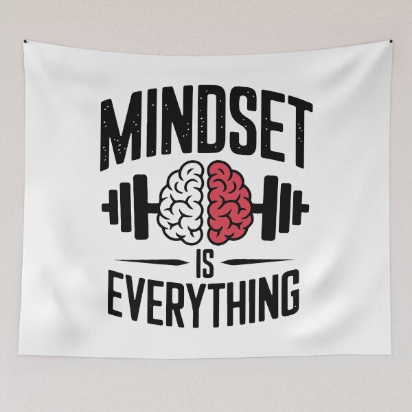 Item preview, Mindset Is Everything Motivational Fitness Brain Barbell designed and sold by ArtLabCreations.