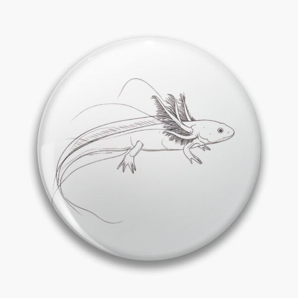 Artikelvorschau, Elegante Axolotl-Strichzeichnung – Minimalistische Schwarz-Weiß-Linienkunst – Moderne Amphibienillustration entworfen und verkauft von MadeByACJ.