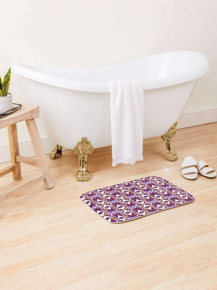 Thumbnail 2 of 6, Bath Mat, Triangular Mosaic designed and sold by Musterwelt-Ines.