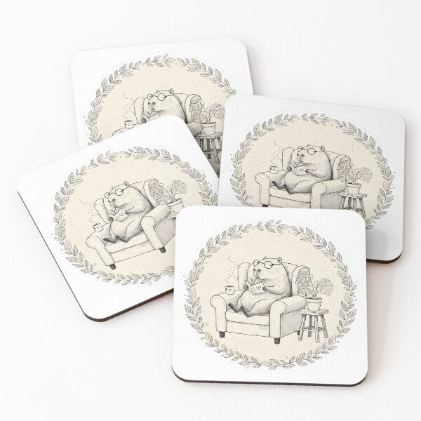 Item preview, Chill Capybara Reading Sticker | Cozy Book Lover Animal Art | Black & White Literary Design designed and sold by SergioMiklos.
