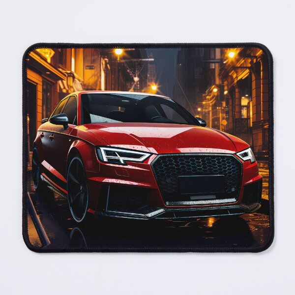 Item preview, Sports Sedan Parked Downtown On Rainy Evening In City designed and sold by RevUpDesign.
