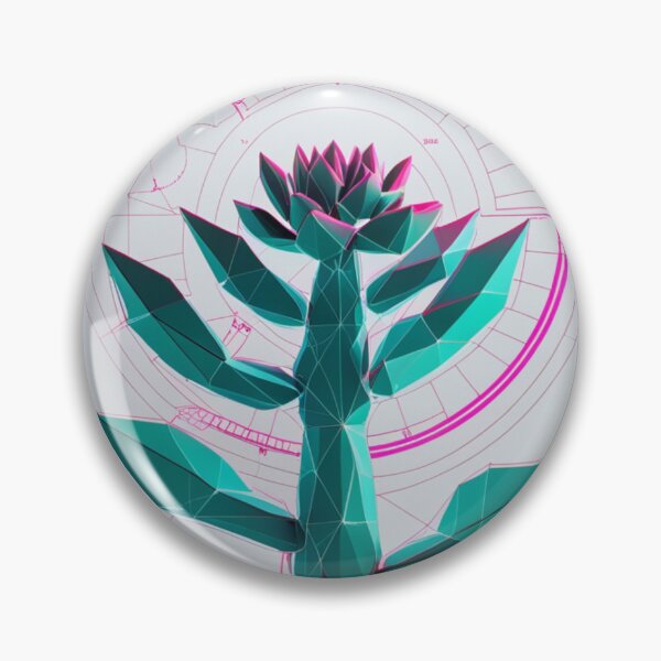 Item preview, Geometric Succulent Blueprint - Low Poly Botanical Technical Scan designed and sold by PrimeGens.