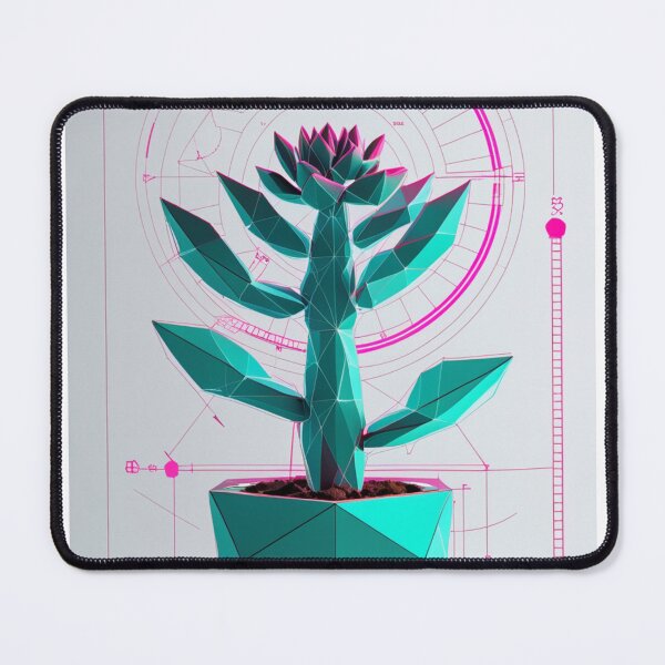 Item preview, Geometric Succulent Blueprint - Low Poly Botanical Technical Scan designed and sold by PrimeGens.