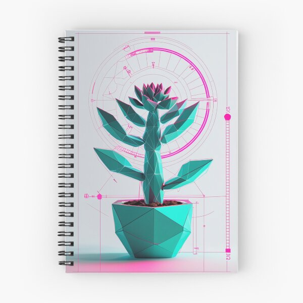 Item preview, Geometric Succulent Blueprint - Low Poly Botanical Technical Scan designed and sold by PrimeGens.