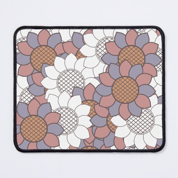 Item preview, Seamless floral pattern with stylized flowers colored petals and grid textured centers Repeating decorative design designed and sold by Crispifly.