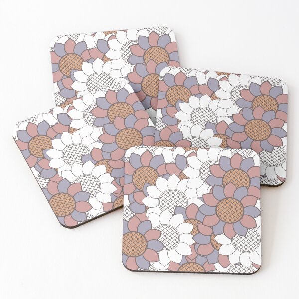 Item preview, Seamless floral pattern with stylized flowers colored petals and grid textured centers Repeating decorative design designed and sold by Crispifly.
