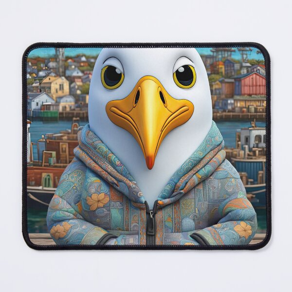 Item preview, Seagull wearing a hoodie sitting in the lotus position meditating designed and sold by Colin Bentham.